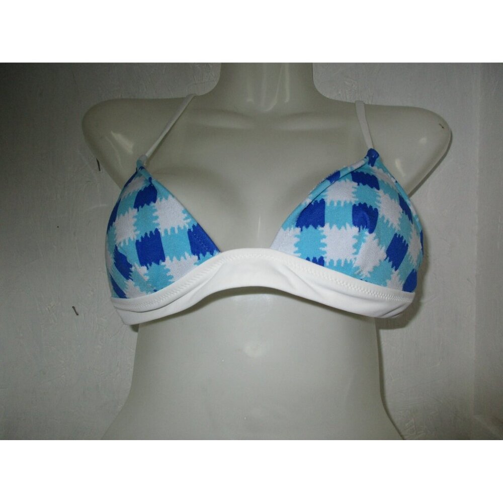 Solid & Striped The Morgan Bikini Swimsuit Top  Blue Checker Size Small New!